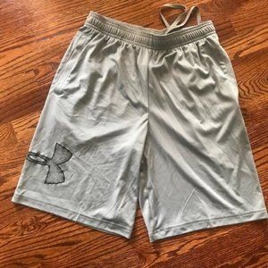 Under Armour Men’s Size MD/M Medium Loose Athletic Gray Polyester Shorts VGUC